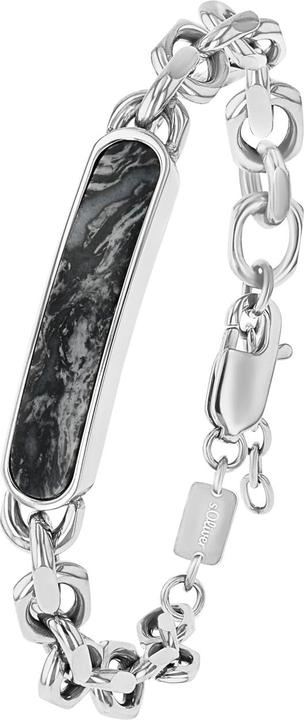 S.Oliver Armschmuck für Herren, Edelstahl, Jaspis (22 cm, Edelstahl)