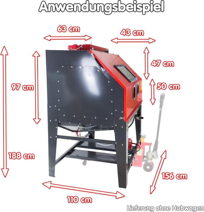 Image du produit Dema Cabine de sablage SK 1200l XXL Profi (5.50 bar, 400 l)