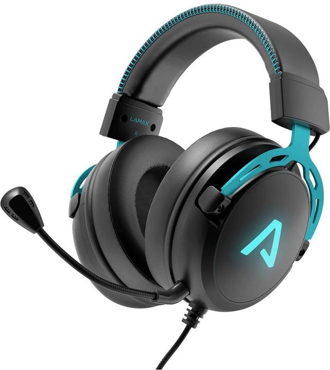 Actual product image Lamax LMXHDE1 headphones/headset Wired Head-band Gaming Black (Cable)