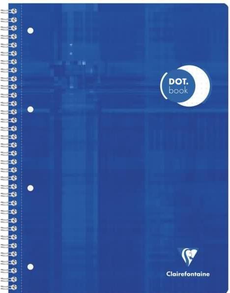 Image du produit Clairefontaine Dot Book cahier reliure intégrale 22,5x29,7cm 240 pages détachables perforé 4 trous petits carreaux (A4+, Règle spéciale)