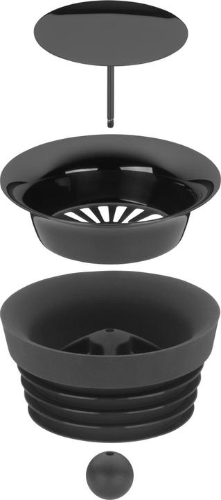 Produktbild WMF Wasserkaraffe 1l Glaskaraffe Karaffe Basic Kippdeckel schwarz (1 l)