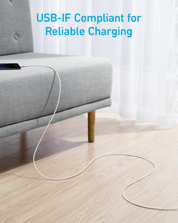 Produktbild Anker CABLE 322 USB-A A USB-C 1,8M BLANCO (1.80 m, USB 3.0, 45 W)