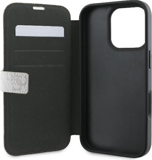 Actual product image Guess GUBKP16L4GMGPI iPhone 16 Pro 6.3" różowy/pink book 4G Metal Logo (Apple iPhone 16 Pro)
