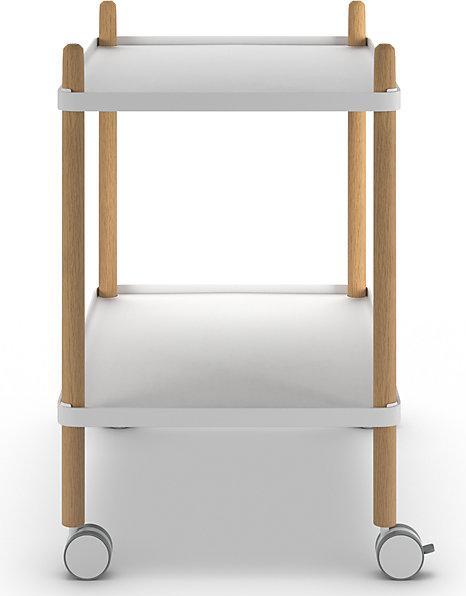 Immagine prodotto Paperflow Carrello con 2 ripiani, telaio in legno massello, bianco.