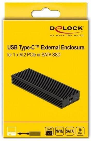 Actual product image Delock External USB Type-C™ Combo Enclosure for M.2 NVMe PCIe or SATA SSD (M.2 2230, M.2 2242, M.2 2260, M.2 2280)
