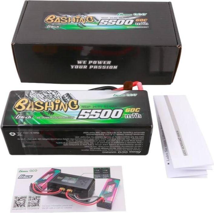 Immagine prodotto Gens Ace G-Tech 5500mAh 4S1P 14.8V 60C HardCase RC auto Batteria Lipo (14.80 V, 5500 mAh)