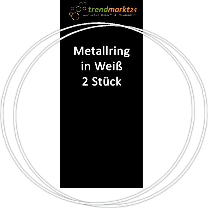 Produktbild trendmarkt24 Metallring 2er Set 30 cm Drahtring weiss Mobile Ring