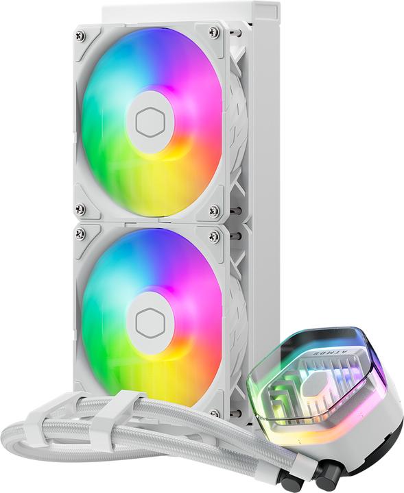 Image du produit Cooler Master MLX-D24M-A25PZ-RW MasterLiquid 240 Atmos ARGB, 4 broches, 2x 120mm, 690-2500 RPM