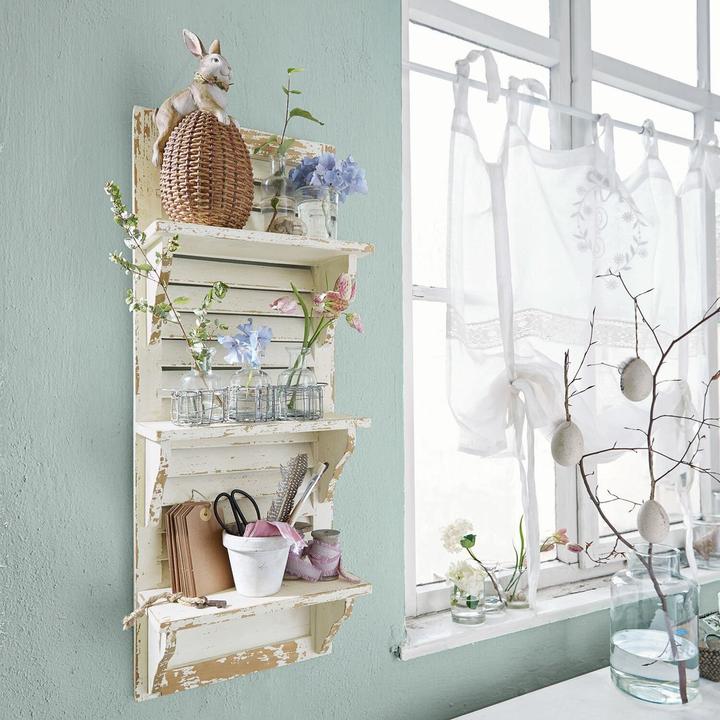 Actual product image Loberon Wall shelf Morclerey antique white (30 x 15 x 81 cm)