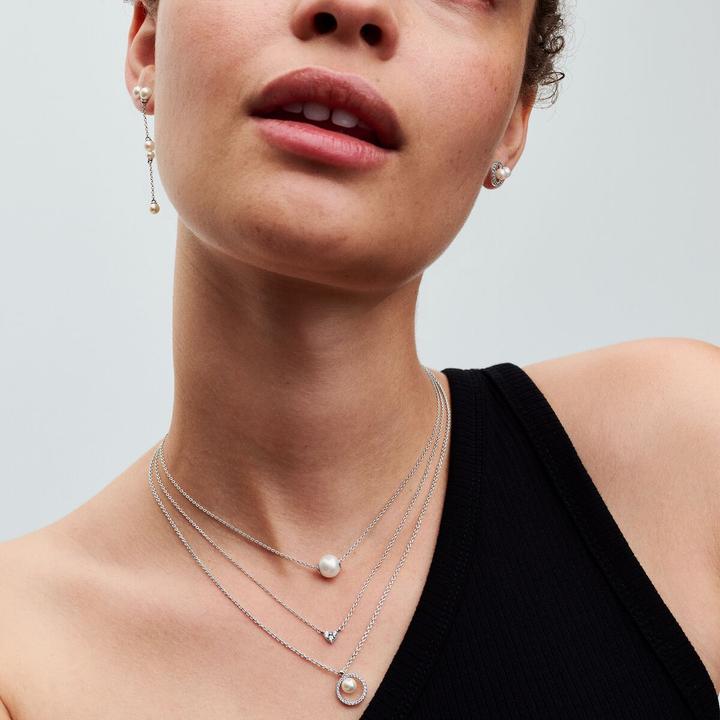Immagine prodotto Pandora Collana con perle d'acqua dolce trattate e pavé (Argento 925, 45 cm)