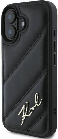 Actual product image Karl Lagerfeld KLHCP16SPQDSMGK iPhone 16 6.1" czarny/black hardcase Quilted Signature (Apple iPhone 16)