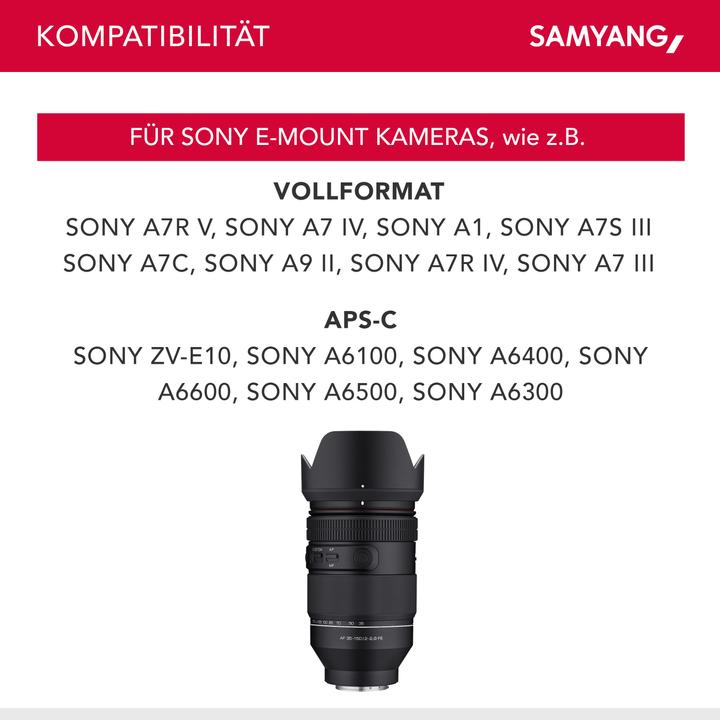 Produktbild Samyang AF 35-150MM F2-2,8 SONY FE (Sony E, APS-C / DX, Vollformat)