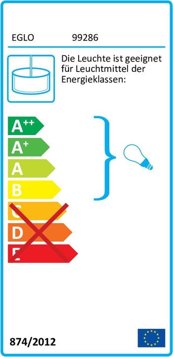 Etichetta energetica EGLO Lampada a sospensione PINTO TEXTIL 3x E27, nichel (E27)