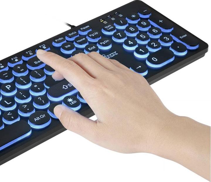 Produktbild Perixx PERIBOARD-317 R DE B Kabelgebunden Tastatur Deutsch, QWERTZ Schwarz Beleu (DE, Kabelgebunden)