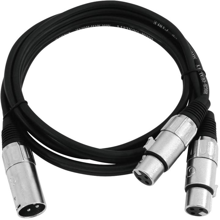 Actual product image Omnitronic Adapter cable XLR(M)/2xXLR(F) 0,5m sw (0.50 m, XLR)