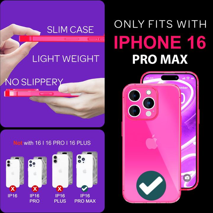Produktbild Nalia Klar Transparente Neon Silikon Hülle (Apple iPhone 16 Pro Max)