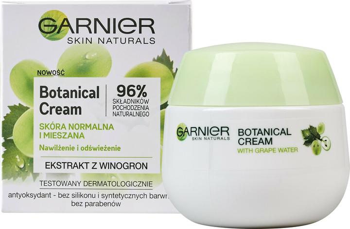 Actual product image Garnier Botanical Cream Moisturising Cream For Scores Normal Andended Extract From Grapes 50Ml (50 ml, 24h cream)