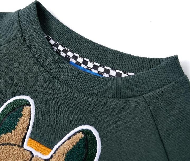Immagine prodotto VidaXL Felpa da bambino verde scuro 104,Materiale: 92% cotone (104)