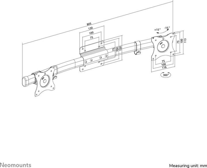Immagine prodotto Neomounts Fpma-Cb100black (Muro, 27")