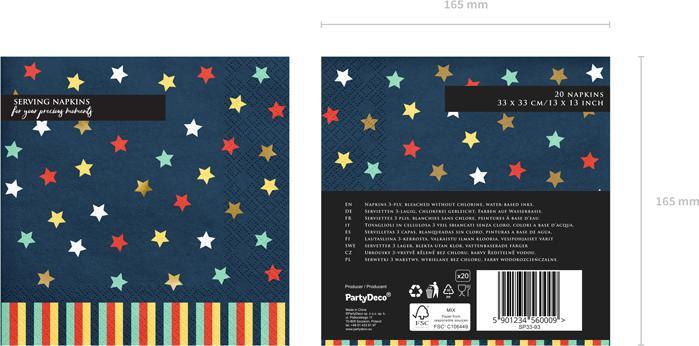 Image du produit Partydeco Serviettes en papier (12 x, 33 x 33 cm)
