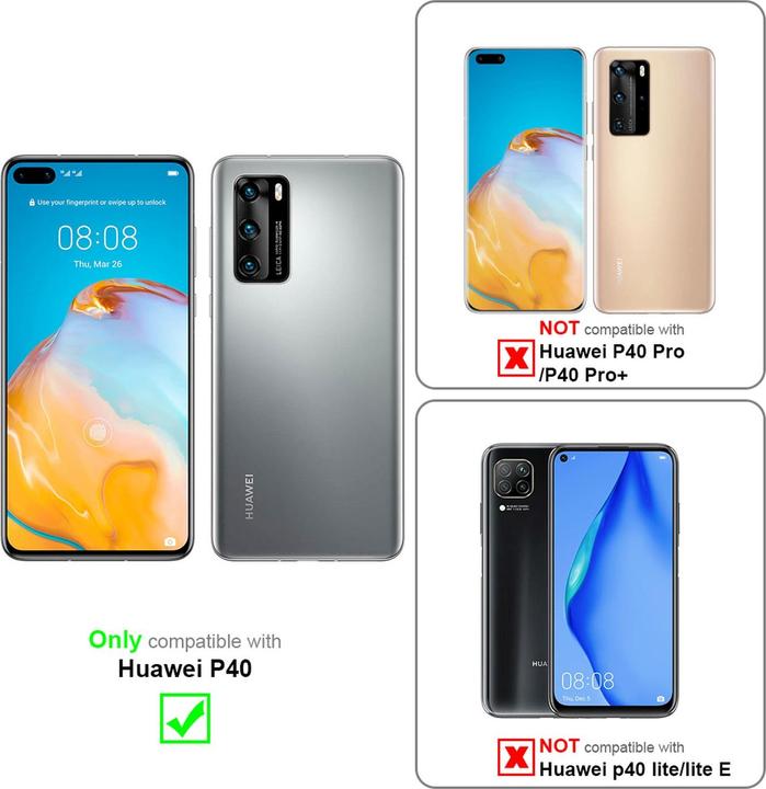 Produktbild Cadorabo Book Jeans Optik Cover (Huawei P40)