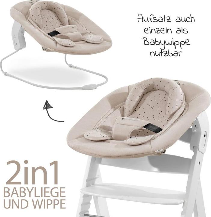 Actual product image Hauck Highchairs Alpha Plus White Newborn Set Pooh Beige - 4 pcs. (Highchair)
