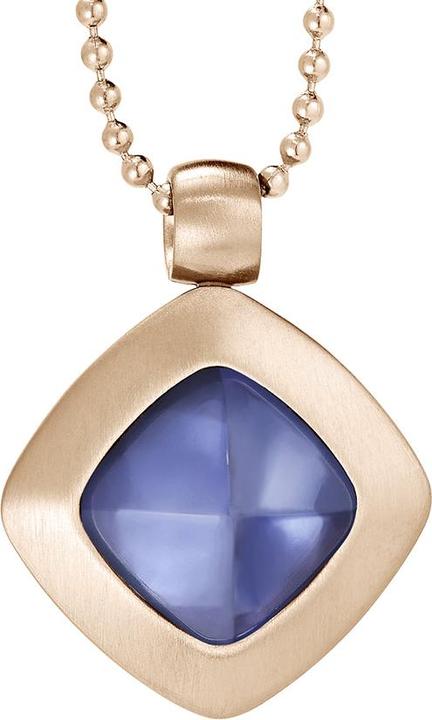 Xen Anhänger mit blauen Hydrothermalquarz rosè vergoldet (Edelstahl)