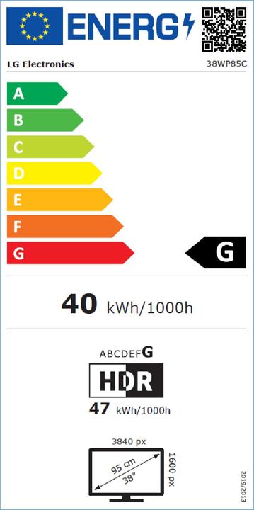 Energie-Label LG 38WP85C-W (3840 x 1600 Pixel, 38")