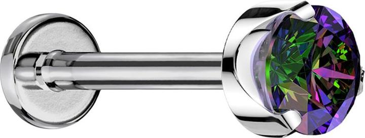 Immagine prodotto Star Piercing Micro labret filo interno argento piatto cristallo scuro set multicolore (Titanio G23, senza ottone)