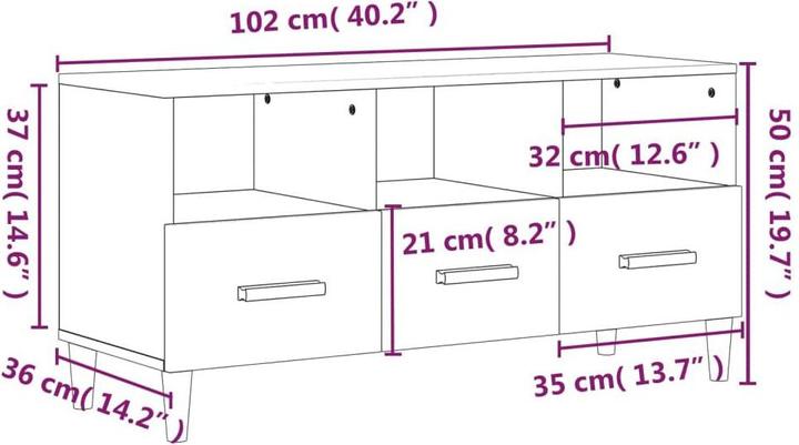 Actual product image VidaXL Fredelia (102 x 36 x 50 cm)
