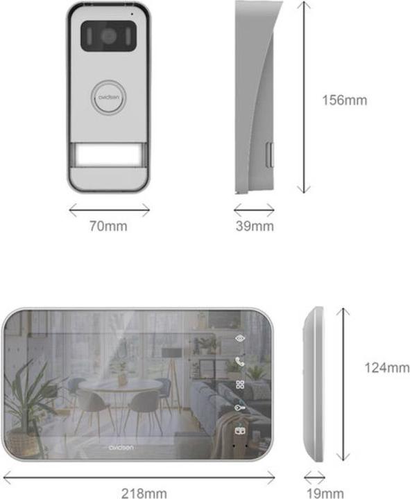 Actual product image Avidsen MAYA wired video door intercom complete set aluminium (Cable)