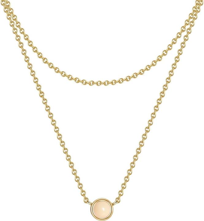 Glanzstücke München Damen Sterling Silber Rosenquarz gelbgold 42,0/36,0 cm Basiskette + 5,0 cm Verläng - 30002 (Sterling Silber)
