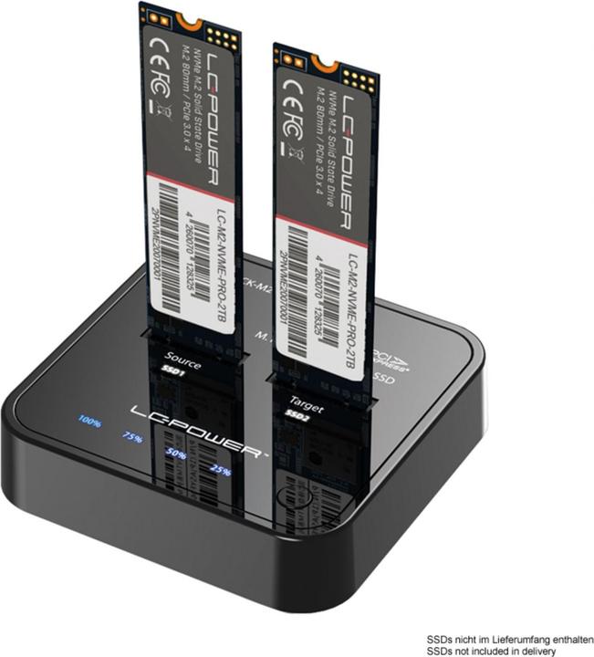 Actual product image LC-Power LC-DOCK-M2-NVME for 2x NVMe-M.2-SSD docking station retail