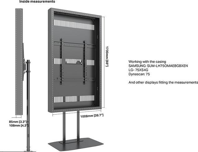 Produktbild Multibrackets Stele ohne Monitor, Portrait, schwarz, 75"/9284