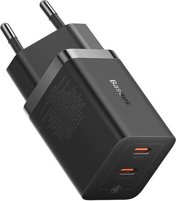 Actual product image Baseus Wall charger GaN5 40W, 2x USB C (Black) (40 W)