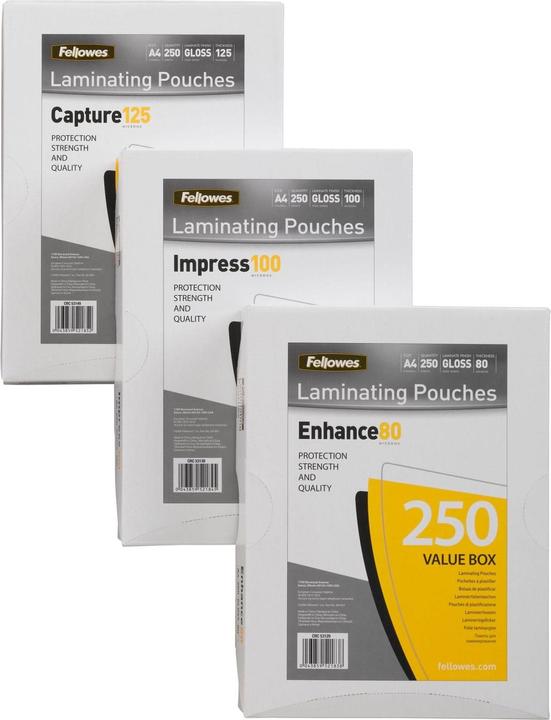 Actual product image Fellowes Enhance 80 (A4, 250 Piece, 80 µm)