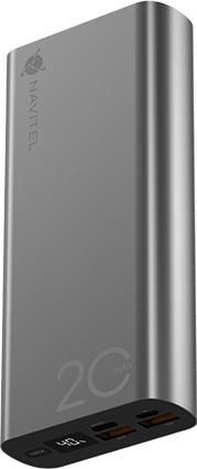 Produktbild Navitel Powerbanka PWR20 AL ÄernÃ¡ (20000 mAh, 22.50 W, 74 Wh)