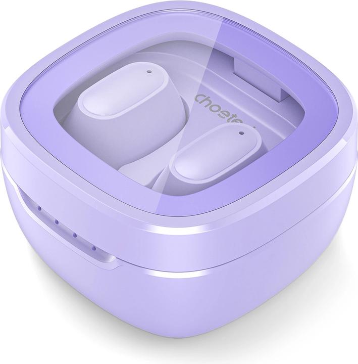 Actual product image Choetech MEMS wireless TWS Bluetooth 5.3 headphones - purple (8 h, Wireless)