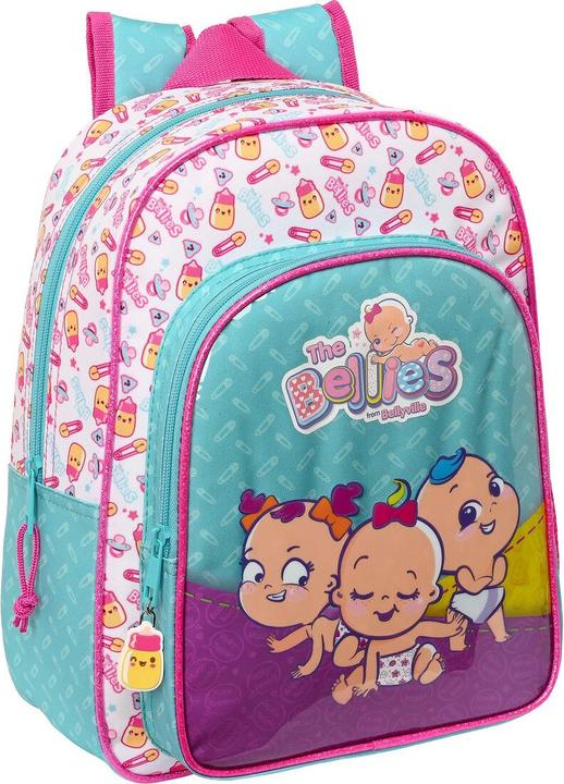 The Bellies Schulrucksack 26 x 34 x 11 cm Lila türkis Weiss