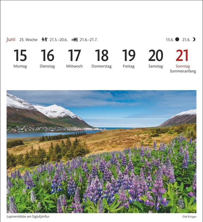 Produktbild Harenberg Island Sehnsuchtskalender 2026 - Wochenkalender mit 53 Postkarten (Deutsch)
