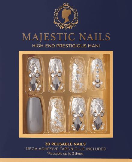 Immagine prodotto Herba Unghie di Kiss Majestic - Sparkle (Unghie artificiali, Grigio, Trasparente)