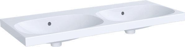 Geberit Keramag Acanto Doppelwaschtisch 500628, ohne Hahnlöcher, mit Überlauf, 1200x480mm (482 mm, 1200 mm)