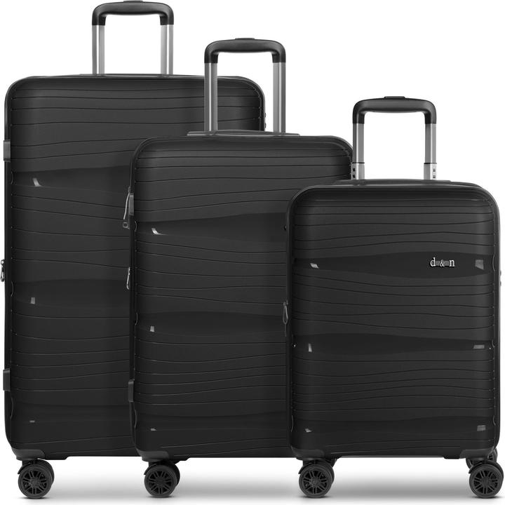 Immagine prodotto D&N Travel Line 4300-Plus Set di valigie a 4 ruote, 3 pezzi con pieghe elastiche (1910 l, XL (da 115l))