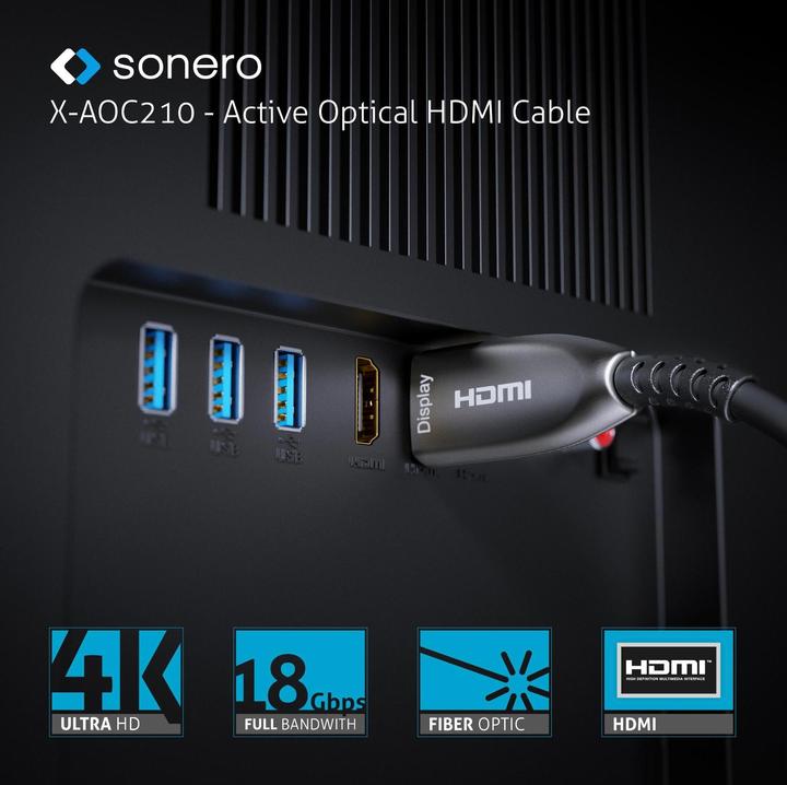 Image du produit Sonero Câble Premium Cert. HDMI actif 30 m (0.27 m, HDMI)