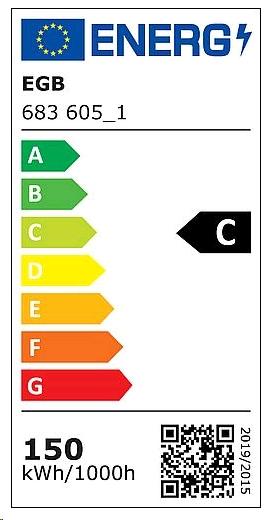 Energie-Label EGB Probay 2400392 LED HighBay 150W 22500lm 5000K IK08dimmbar 110V (22500 lm, IP65)