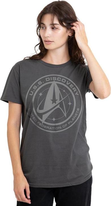 Actual product image Universal Textiles Unisex Adult Discovery Crest T-Shirt (L)