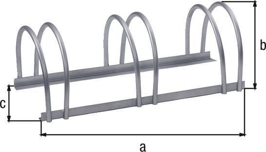 Actual product image Alberts Bicycle rack for 3 wheels, L 70 x D 30 x H 25.5 cm, hot-dip galvanised
