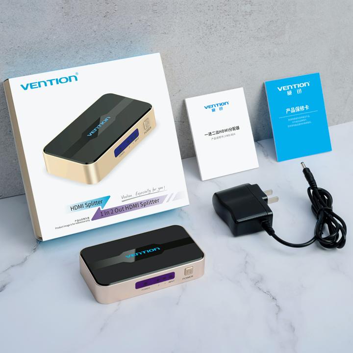 Actual product image Vention 4K/30Hz HD HDMI splitter with power supply / HDMI - x 2 output