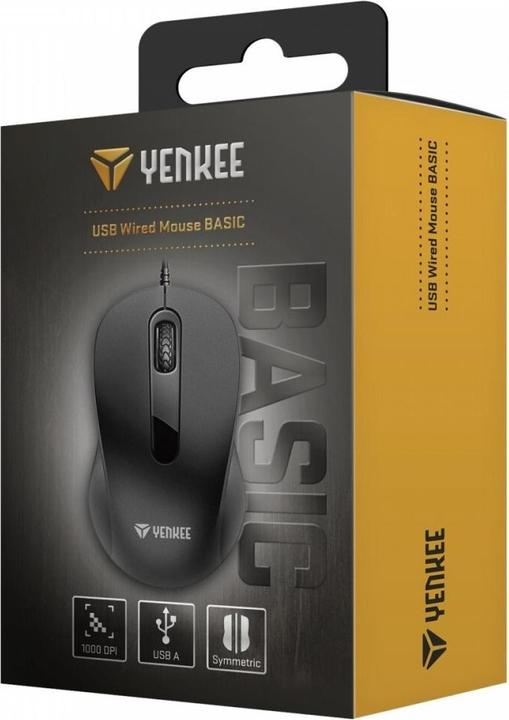 Produktbild Yenkee Symmetrical USB wired mouse, 3 buttons, 1000DPI optical (Kabelgebunden)