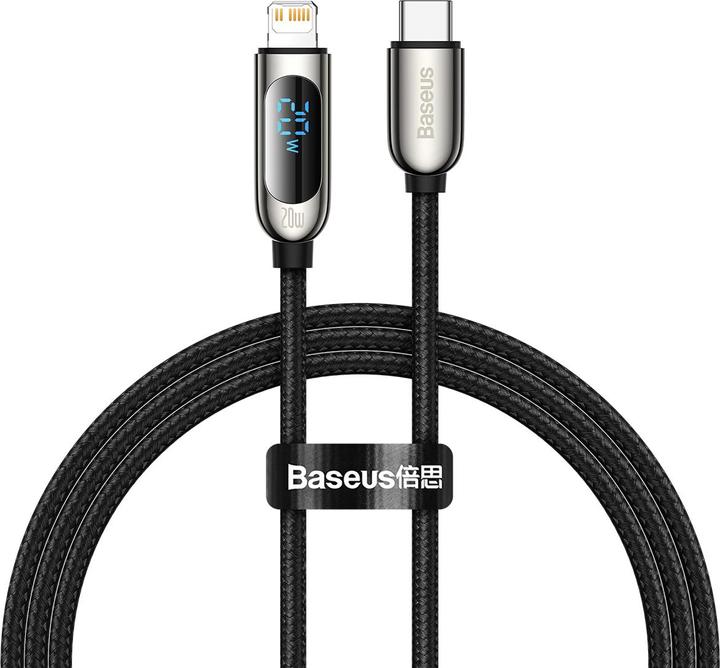 Baseus Display Fast Charging Data Cable Type-C to IP 20W 1m Black (1 m, 20 W)